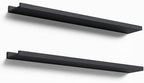 Boswillon 35.4 Inches Long Floating Shelves Wall Mounted, 2 Set Modern Black Wall Shelf for Bedroom, Nursery Book Shelf with Lip, Picture Ledge Shelf for Decor Living Room Bathroom Kitchen- Black