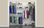 ClosetMaid ShelfTrack Wire Closet Organizer System, Adjustable from 5 to 8 Ft., with Shelves, Clothes Rods, Hardware, Durable Steel, White
