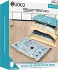 Travel Vacuum Storage Bags with Electric Pump, Space Saver Seal Compression Packing Bags for Clothing Bedding Comforters Blankets Pillows Clothes, 10 Large