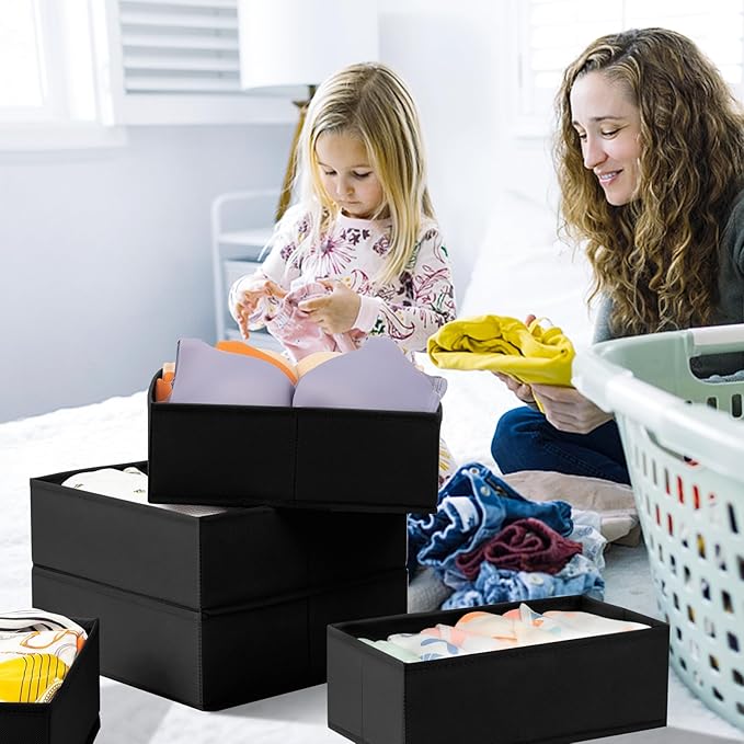 Criusia Drawer Organizer Clothes 12 Pack - Dresser Organizer Bins for Closet, Bedroom, Nursery Organization and Storage - Divider for Sock, Underwear, Bra, Baby Clothes, Small Toys