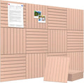 Large Cork Board Alternative 48” X 36” Felt Bulletin Board Tiles, with 30 Pushpins, 60 Adhesive Tabs,12-Pack Slat Wall Paneling, Cork Boards for Office Push Pin Board Felt Board - Pink