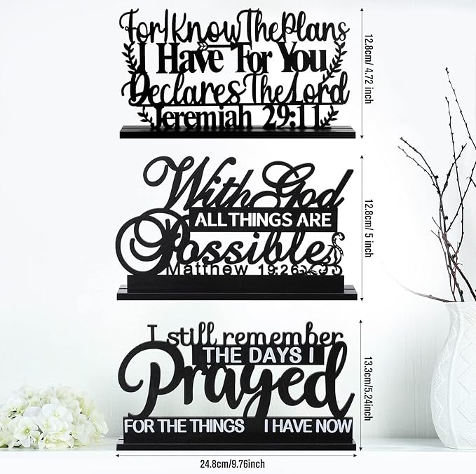 Jetec I Still Remember The Days I Prayed Sign Inspirational Table Blessed Signs Motivational Decor Farmhouse Table Home Centerpieces Faith Wooden Shelf for Living Room Office(Inspirational Style)