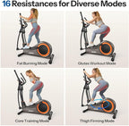Niceday Elliptical Machine, Elliptical Exercise Machine for Home with Hyper-Quiet Magnetic Driving System, Elliptical Trainer with 15.5IN & 20IN Stride, 16 Resistance Levels, 500LBS Loading Capacity