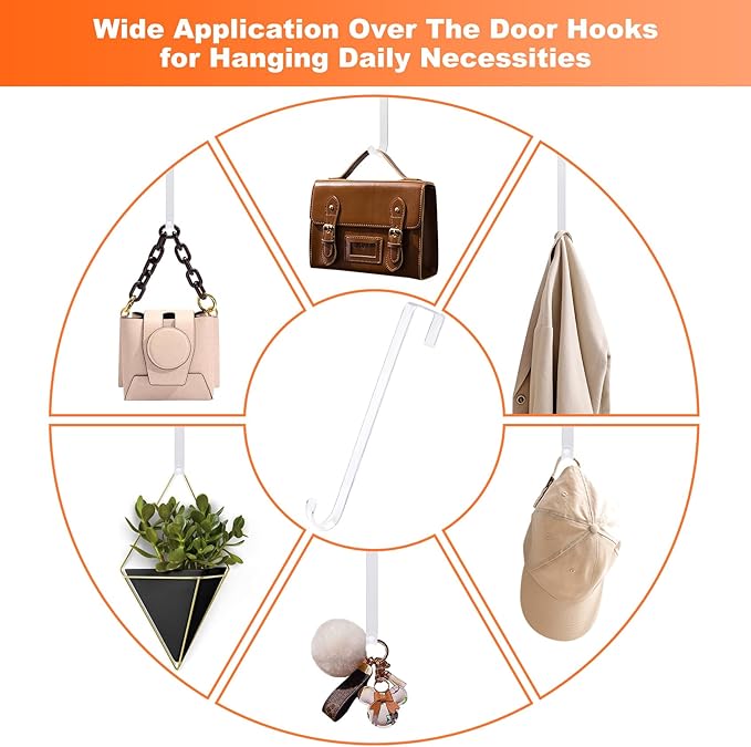 15 in Wreath-Hangers, 2 Pack Easter-Christmas-Halloween Decorations, Fall Door Welcome Sign, Inside-Outside Over The Door Hooks Organizer Home Decor