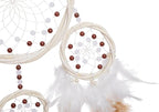 Large Rattan Dream Catchers - Brown Rooster Feather with Luxury Pearl, Multiring, Handmade Dreamcatcher for Bedroom, Dream Catcher for Girls, Dream Catchers for Boys, Dream Catcher Wall Decor