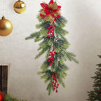 HouseVibe Artificial Christmas Swag Greenery Wreath Decorative Prop Door Swag Staircase Decoration for Stairs New Year 26.77 inch