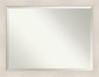 Amanti Art White Wall Mirror 35x45 Hardwood White Wash Rectangle Bathroom Mirror for Wall Decor Living Room, X-Large Country Rustic Wood Frame, Hangs Horizonally and Vertically, Bathroom Decor,