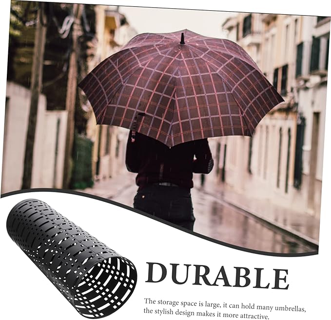Mobestech Umbrella Storage Organizer Stylish Iron Art Umbrella Stand for Home Entryway and Spacious Multifunctional Design for Canes and Decor for Lobby and Mall