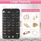 3 Pack Hanging Jewelry Organizer, 80 Clear Pockets earring organizer and storage, Accessories holder organizer for Closet, Jewelries, Necklace, Travel