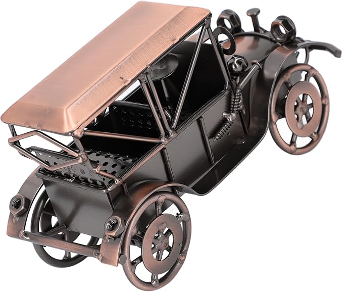 Keenso Vintage Car Model,Handcrafted Collections Collectible Vehicle Iron Retro Car Model for Decoration (Antique Bronze)