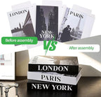 3 PCS Faux Decorative Books for Home Decor-Coffee Table Books Decor-Aesthetic Fake/Faux Books for Decoration,libros Decoration for Coffee Table, Shelf Accessories (3-Paris London Newyork kiss)