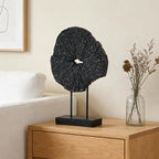 Black Art Modern Abstract Sculpture - Solid Black Art Sculpture for Home Décor Minimalist Decorative Statue for Living Room Office Desk Shelf Handcrafted Art Piece 7.25 * 2.5 * 12 Inch