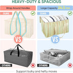 BALEINE 4-Pack Oversized Moving Bags with Reinforced Handles, Heavy-Duty Storage Tote for Clothes, Moving Supplies (Color Strip, 4-Pack)