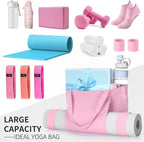 Yoga Bag Set for Women Including Yoga Mat Tote Bag, Booty Resistance Bands, Non Slip Sports Socks Silicone Ties for Pilates Travel Workout Office Home Gym