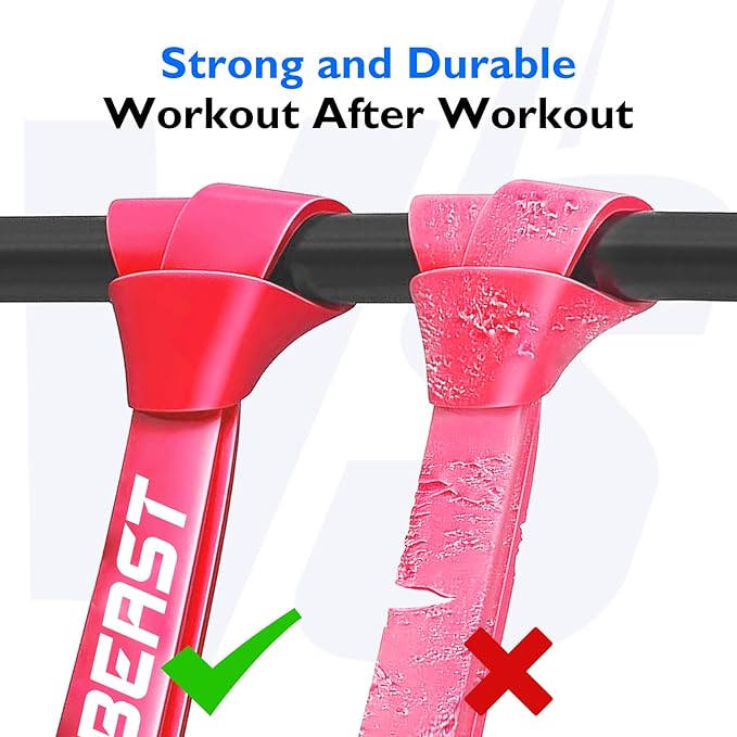 FitBeast Resistance Bands Set, Pull Up Assist Bands for Strength Training, Powerlifting, Muscle Toning, Yoga, Mobility Exercises, Rehabilitation, Full-Body Workout