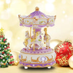 LOVE FOR YOU Gift-Wrapped Musical Carousel Music Box Color Lights Merry Go Round Horses Unicorn Decor Gifts for Girls and Daughter Granddaughter Niece Women Kids Christmas Birthday