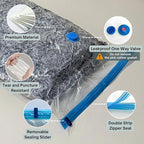 8 Mega Jumbo XXL Vacuum Storage Bags with Pump, Supersized Compression Space Saver for Comforter, duvet, Bedding, Blanket storage, Vacuum Seal Bags for Clothing, Durable Safe Poly Material