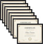 8.5x11 Black Picture Frames Set of 8, 8.5 by 11 Picture Frame for Award Certificate and Diploma Display on Wall or Tabletop