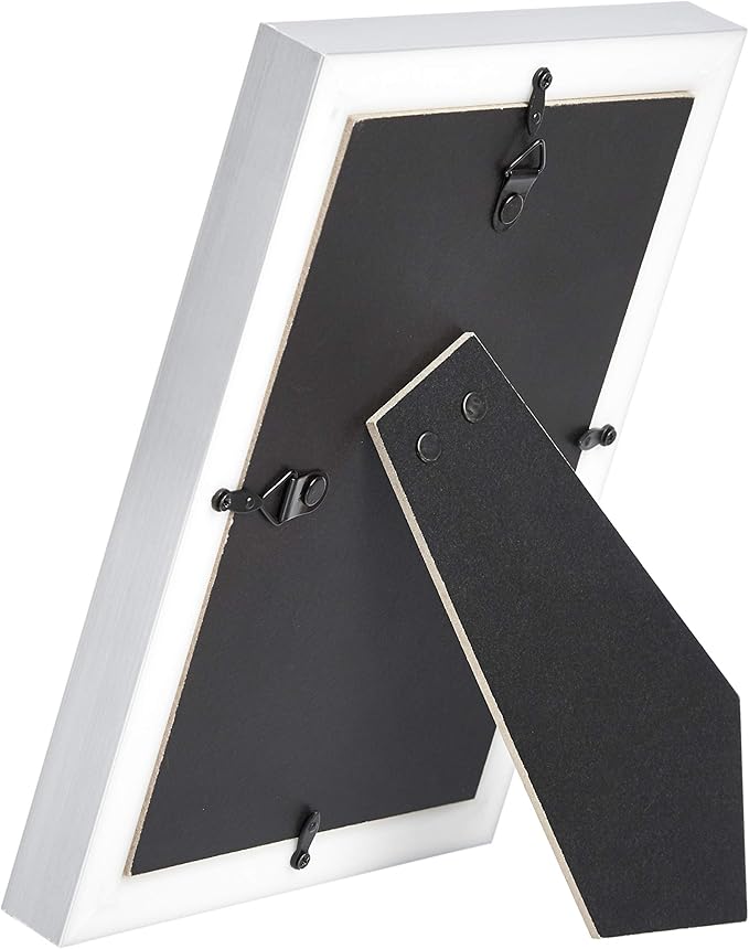 Amazon Basics Rectangular Photo Picture Frame, 5" x 7", Pack of 2, 8.31 x 6.30 inches, Nickel
