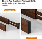 DUCOO 4 PCS Drawer Divider, 17"-22" Adjustable Bamboo Drawer Dividers Organizers, 2.3" High Expandable Separators for Kitchen, Clothes, Dressers, Home, Office, Mocha