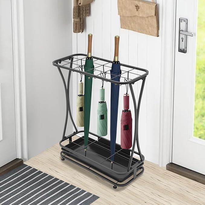 Umbrella Holder Stand, Umbrella Storage Umbrella Organizer, Metal Free Standing Umbrella Rack for Entryway Home Office Patio Decor