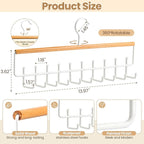 Tie Rack Hanger for Closet Upgraded 2-in-1 Tie and Belt Hanger Non Slip Tie Rack with 20 Hooks Tie Hanger Space Saving Wooden Belt Tie Organizer for Tank Tops Bras Cami Scarves, Wooden
