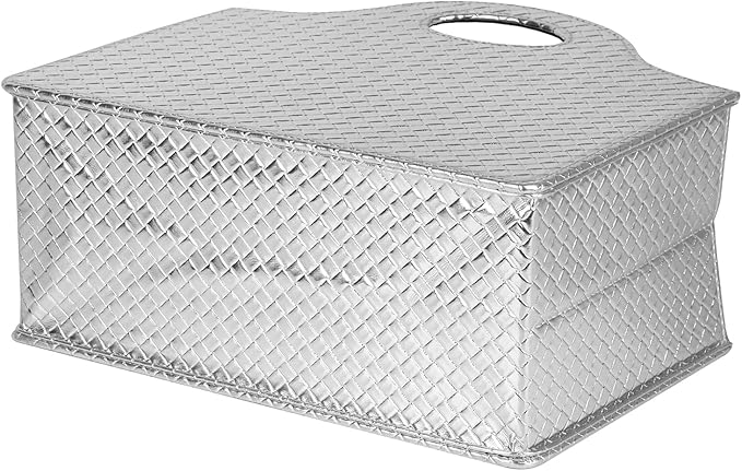 HofferRuffer Magazine Basket Holder, Foldable Magazine Rack, Document File Holder Organizer, File Folder, Newspaper Storage Bin Organizer for Home or Office (Silver)