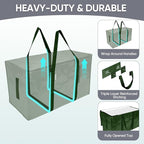 TICONN 4 Pack Extra Large Moving Bags Heavy Duty with Zippers & Carrying Handles, Durable Storage Bags Moving Boxes for Closet Organizers and Storage (4 Pack, Olive)