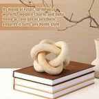 Yalikop 3 Link Wood Knot Decor Rustic Home Décor Accents Hand Carved Coffee Table Decoration, Boho Chain Link Decoration, Modern Shelf, Rustic Objects for Home Living Room Bedroom(Natural)