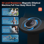 Compact Elliptical Machine with 18IN Stride, Elliptical Exercise Machine for Home 32 Level Resistance & Hyper-Quiet Magnetic Driving System, Easy 10-Min Setup, Max 265 LBS