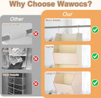 Hanging Closet Organizer 3 Shelf Collapsible Fabric Closet Organizers and Storage Hanging with Mesh Pocket for Clothes, Hanging Wardrobe Organizers and Storage for Sweater T-Shirt Shoes Toys, Beige