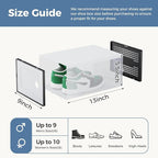 DUMOS Clear Shoe Storage Boxes, 15-Pack Plastic Stackable Shoe Containers with Lids, Display Sneaker Case Organizer for Closet, Under Bed, Entryway,Black (Fit Size 9)