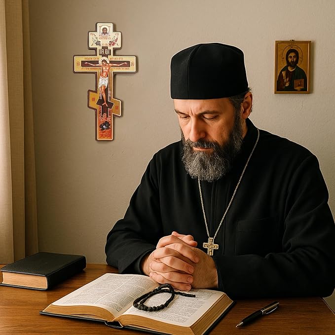 Rlcvecv Orthodox Wall Cross,Orthodox Christian Jesus Icon,Catholic Crucifix Wall Crosses for Home Decors