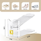 Shoe Slots Organizer for Closet, Shoe Stacker Organizer Double Layer Stack Shoe Rack, Shoe Display Shelf 50% Space Saver Storage Holder for Closet, 10PACK