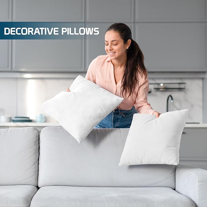 Utopia Bedding Throw Pillows Insert (Pack of 4, White) - 26 x 26 Inches Bed and Couch Pillows - Indoor Decorative Pillow