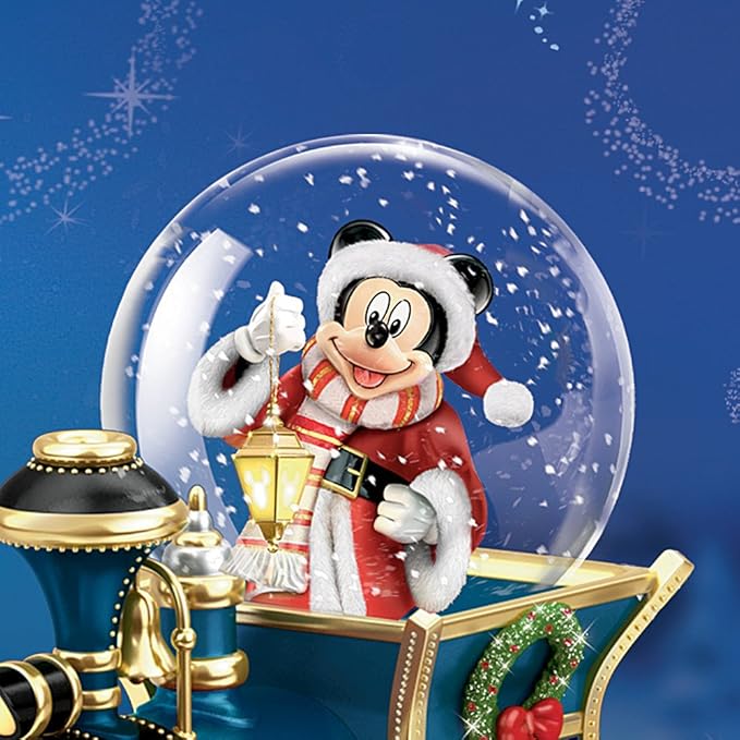 Disney Mickey Mouse Miniature Snowglobe Santa Mouse is Comin' to Town