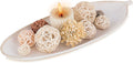 Hanobe Leaf Wooden Decorative Tray: Leaf Shaped Wood Key Tray Decor Plate Bowl for Crystal Candle