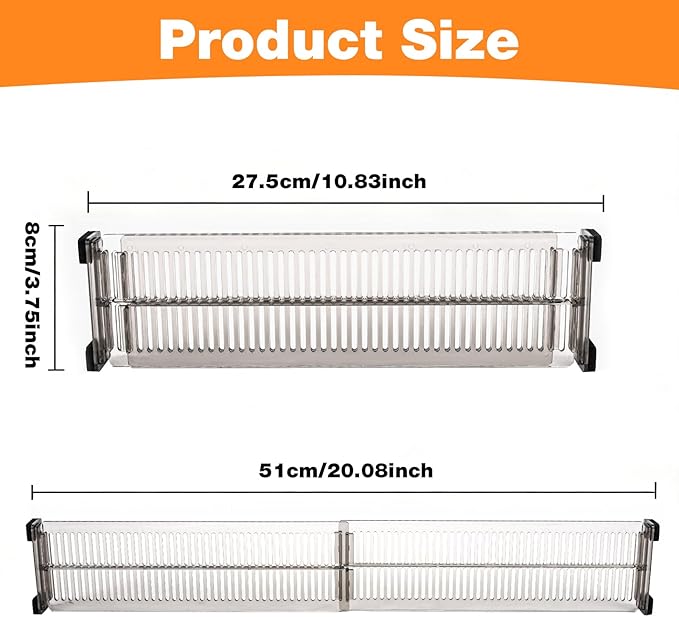 12 Pack Drawer Dividers 3.15" High 10.83-20.08'' Adjustable Dresser Dividers Organizers,Plastic Expandable Drawer Separators For Clothes, Underwear Cosmetic