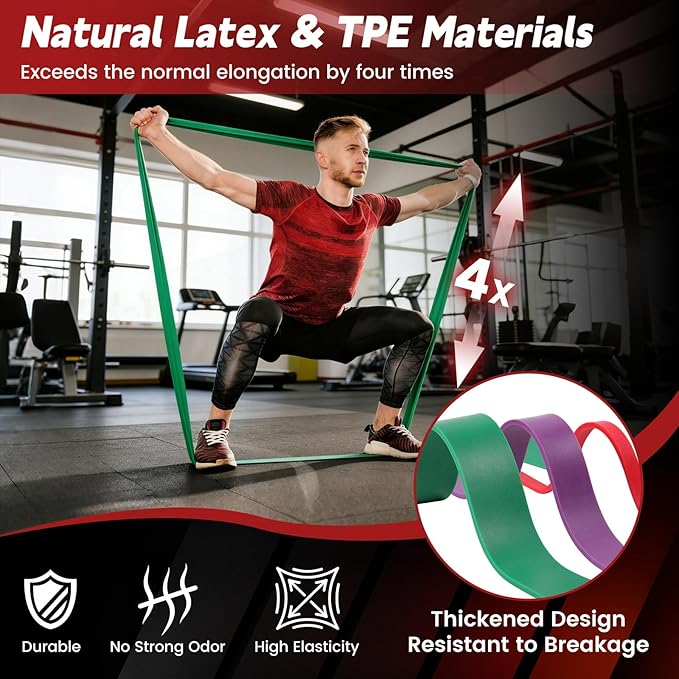 Pull Up Assistance Bands, 5 Levels Resistance Bands for Working Out, Exercise Bands Resistance for Men & Women, Pull Up Bands for Body Training, Muscle Building, Physical Therapy, Home & Gym Fitness