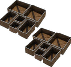 uxcell 1 Set Foldable Cloth Storage Box, 12 Slots Fabric Socks Underwear Drawer Dividers Organizers Baskets Bins for Clothes Socks Scarves Ties, Coffee
