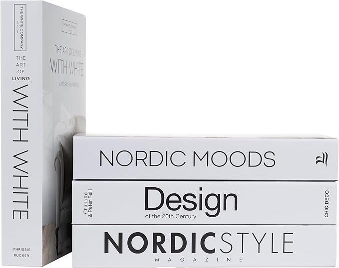 PROBENEX Mono Large | 4 PCS Faux Decorative Books for Home Decor | Not Real Books (Cardboard Boxes) | Coffee Table, Shelf Styling & Modern Aesthetic Accent Pieces for Living Room, Office
