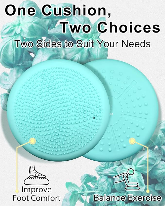 Tumaz Wobble Cushion - Wiggle Seat to Improve Sitting Posture & Stay Focused for Sensory Kids, Balance Disc to Core Strength & Flexible Seating [Extra Thick Balance Board, Pump Included Wobble Board]