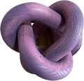 Wood Knot Chain Link Decor - 3 Link Boho Wooden Hand Carved Decorative Wooden Links Knots for Coffee Table Entryway Modern Farmhouse Shelf Decoration (Purple)