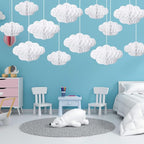Affrolling 20 Pcs 3D Cloud Decorations Hanging Honeycomb Decor Artificial Cloud Ornaments for Ceiling Art Wedding Birthday Nursery Room Baby Shower Party Decorations (Medium,Classical Style)