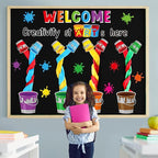 Epakh Painting Art Bulletin Board Set Painting Art DIY Classroom Decorations 3D Paper Cutouts for Back to School Preschool Elementary Summer Window Chalkboards Wall Door Decor