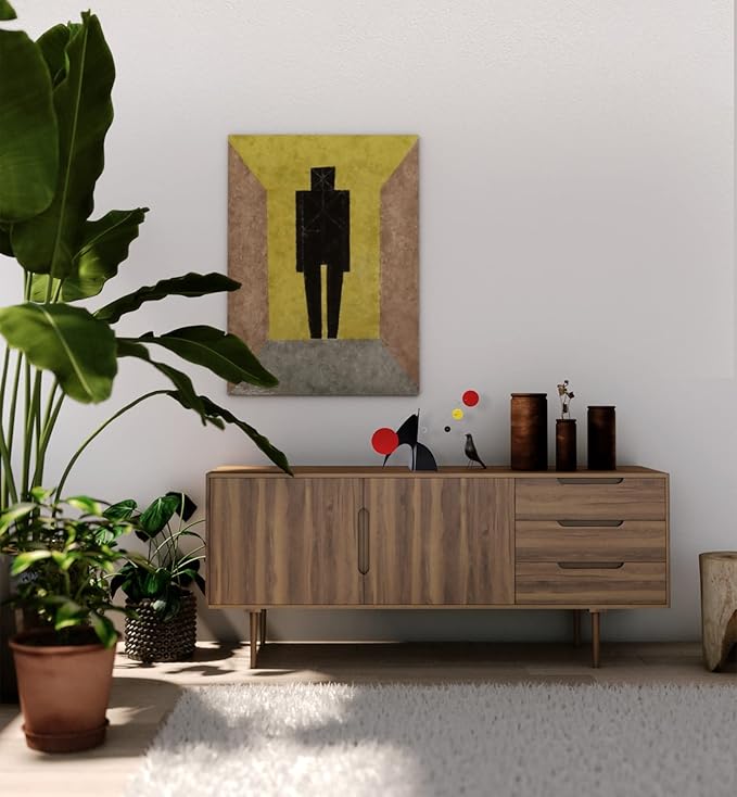 The Moderne Art Stabile in Black + Multi Colors 18"x16" Tabletop Kinetic Art Mobile Sculpture - mid Century Modern Modernist Style