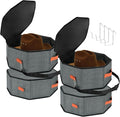 4 Pack Hat Storage Boxes, with Hardboard Support, Cowboy Hat Box for Travel & Home Organization, with 4 Door Hooks for Women & Men(Grey)