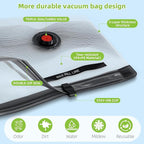 Vacuum Bags for Travel - USB Electric Pump, 9 Pack Carry-on Size Vacuum Seal Bags for Clothing - Space Saver Vacuum Storage Bags for Luggage, Travel Essentials.