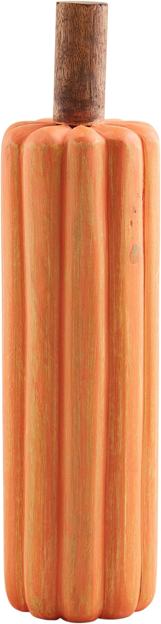 Mud Pie Wooden Pumpkin Sitter, Large, 15 3/4" x 4"
