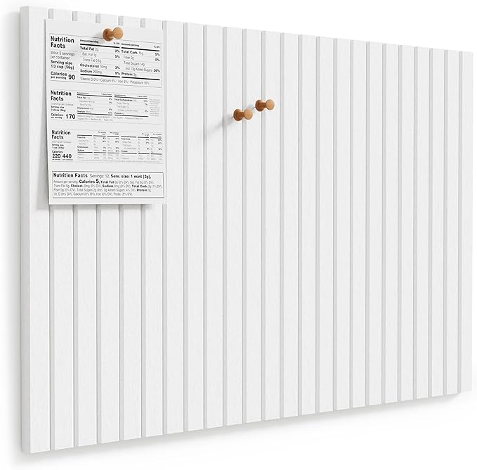 MaxGear Large Cork Boards for Walls 36" x 24", White Felt Bulletin Board Tiles for Office Decor, 6 Pack Felt Wall Tiles with Slat Paneling, Push Pin Board Home Wall Organizer